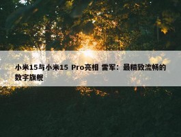 小米15与小米15 Pro亮相 雷军：最精致流畅的数字旗舰