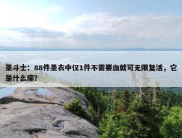 圣斗士：88件圣衣中仅1件不需要血就可无限复活，它是什么座？