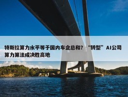 特斯拉算力水平等于国内车企总和？“转型”AI公司 算力算法成决胜高地