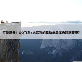 可爱满分！QQ飞车x大耳狗的联动单品你也超想要吧？