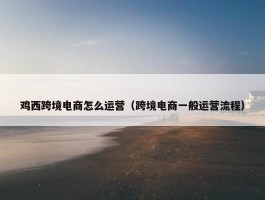 鸡西跨境电商怎么运营（跨境电商一般运营流程）