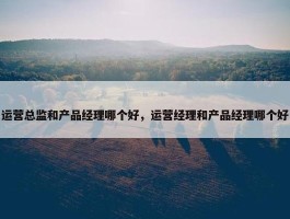 运营总监和产品经理哪个好，运营经理和产品经理哪个好