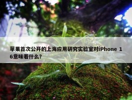 苹果首次公开的上海应用研究实验室对iPhone 16意味着什么？