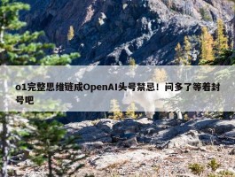 o1完整思维链成OpenAI头号禁忌！问多了等着封号吧