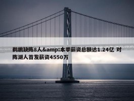 鹈鹕缺阵8人&本季薪资总额达1.24亿 对阵湖人首发薪资4550万