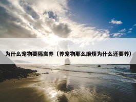 为什么宠物要隔离养（养宠物那么麻烦为什么还要养）