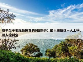 赛季至今表现最惊喜的6位新秀：前十顺位仅一人上榜，湖人捡到宝