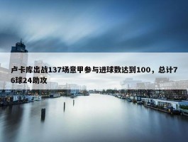 卢卡库出战137场意甲参与进球数达到100，总计76球24助攻