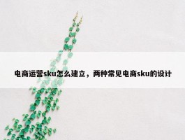 电商运营sku怎么建立，两种常见电商sku的设计