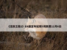 《流放之路2》EA版宣布延期3周跳票12月6日