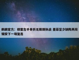 鹈鹕官方：穆雷左手骨折无限期休战 墨菲至少缺阵两周锡安下一场复出