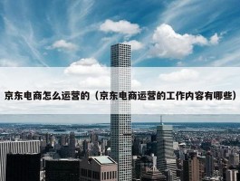 京东电商怎么运营的（京东电商运营的工作内容有哪些）