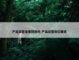 产品运营是要到岗吗 产品运营岗位要求