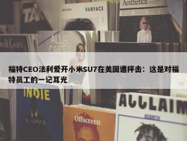 福特CEO法利爱开小米SU7在美国遭抨击：这是对福特员工的一记耳光