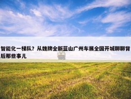 智能化一梯队？从魏牌全新蓝山广州车展全国开城聊聊背后那些事儿