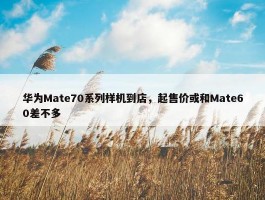 华为Mate70系列样机到店，起售价或和Mate60差不多