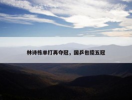 林诗栋单打再夺冠，国乒包揽五冠