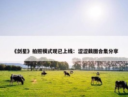 《剑星》拍照模式现已上线：涩涩截图合集分享