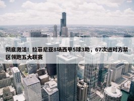 彻底激活！拉菲尼亚8场西甲5球3助，67次进对方禁区领跑五大联赛