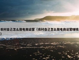 农村自己怎么做电商运营（农村自己怎么做电商运营赚钱）