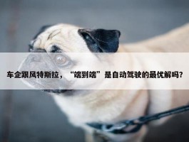 车企跟风特斯拉，“端到端”是自动驾驶的最优解吗？