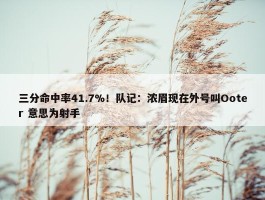 三分命中率41.7%！队记：浓眉现在外号叫Ooter 意思为射手