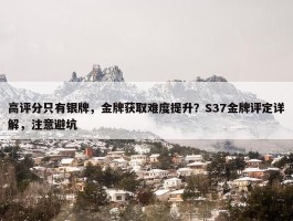 高评分只有银牌，金牌获取难度提升？S37金牌评定详解，注意避坑