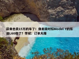 蔚来也卖15万的车了！像素级对标Model Y的乐道L60稳了？李斌：订单大爆