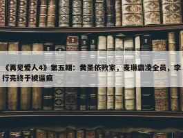 《再见爱人4》第五期：黄圣依败家，麦琳霸凌全员，李行亮终于被逼疯