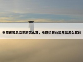 电商运营总监年薪怎么算，电商运营总监年薪怎么算的