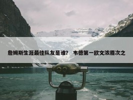 詹姆斯生涯最佳队友是谁？ 韦德第一欧文浓眉次之