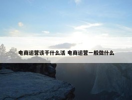 电商运营该干什么活 电商运营一般做什么