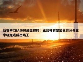 新赛季CBA待完成里程碑：王哲林有望加冕万分先生 李晓旭或成出场王