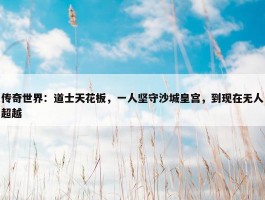 传奇世界：道士天花板，一人坚守沙城皇宫，到现在无人超越