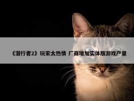 《潜行者2》玩家太热情 厂商增加实体版游戏产量