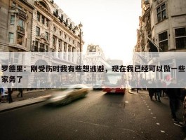 罗德里：刚受伤时我有些想逃避，现在我已经可以做一些家务了