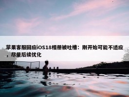 苹果客服回应iOS18相册被吐槽：刚开始可能不适应，尽量后续优化