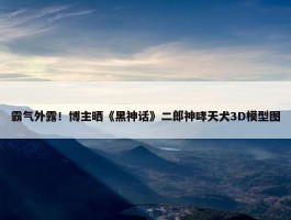 霸气外露！博主晒《黑神话》二郎神哮天犬3D模型图