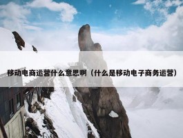 移动电商运营什么意思啊（什么是移动电子商务运营）