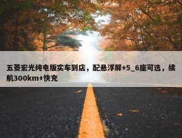 五菱宏光纯电版实车到店，配悬浮屏+5_6座可选，续航300km+快充