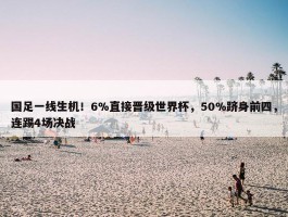 国足一线生机！6%直接晋级世界杯，50%跻身前四，连踢4场决战