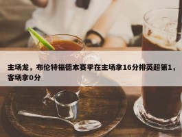 主场龙，布伦特福德本赛季在主场拿16分排英超第1，客场拿0分