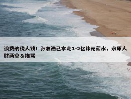 浪费纳税人钱！孙准浩已拿走1-2亿韩元薪水，水原人财两空＆挨骂