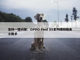 支持一键问屏：OPPO Find X8系列堪称随身小助手