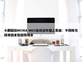 小鹏回应MONA M03自动泊车撞上奥迪：不排除光线等因素致弱势场景