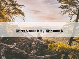 副业收入3000女生，副业3000多