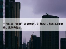 一汽红旗“国雅”开启预定，订金2万，标配4.0T混动，竞争奔驰S！