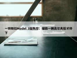 一特斯拉Model 3疑失控：撞毁一辆高尔夫后才停下