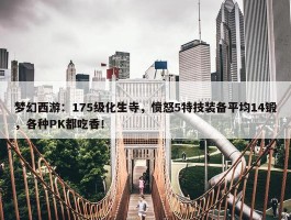 梦幻西游：175级化生寺，愤怒5特技装备平均14锻，各种PK都吃香！