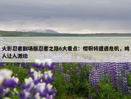 火影忍者剧场版忍者之路6大看点：樱粉将遭遇危机，鸣人让人激动